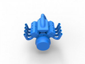 Funny car Turbo Engine V8 Scale 1 to 25 3D Print Model