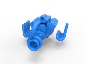Funny car Turbo Engine V8 Scale 1 to 25 3D Print Model