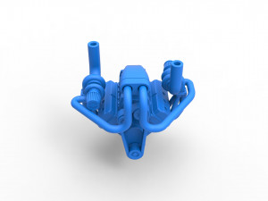 Twin turbo supercharged V8 Engine Scale 1 to 25 3D Print Model