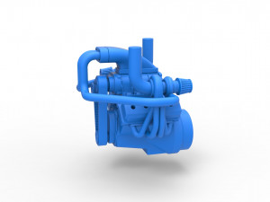 Twin turbo supercharged V8 Engine Scale 1 to 25 3D Print Model