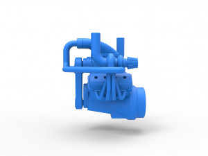 Twin turbo supercharged V8 Engine Scale 1 to 25 3D Print Model