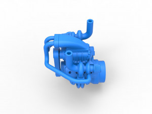Twin turbo supercharged V8 Engine Scale 1 to 25 3D Print Model