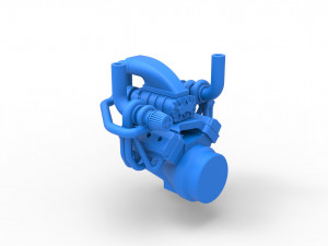 Twin turbo supercharged V8 Engine Scale 1 to 25 3D Print Model