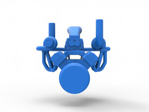 Twin turbo supercharged V8 Engine Scale 1 to 25 3D Print Model