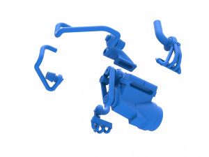 Twin turbo supercharged V8 Engine Scale 1 to 25 3D Print Model