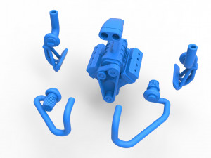 Twin turbo supercharged V8 Engine Scale 1 to 25 3D Print Model