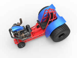 Mini Rod pulling tractor 6 Scale 1 to 25 3D Принт Модель