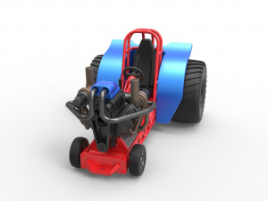 Mini Rod pulling tractor 6 Scale 1 to 25 3D Принт Модель