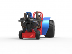 Mini Rod pulling tractor 6 Scale 1 to 25 3D Принт Модель