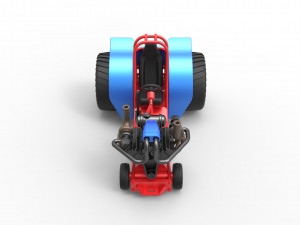 Mini Rod pulling tractor 6 Scale 1 to 25 3D Принт Модель