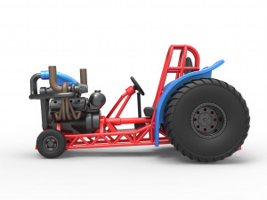 Mini Rod pulling tractor 6 Scale 1 to 25 3D Принт Модель
