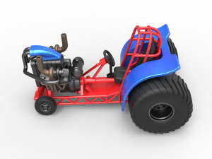 Mini Rod pulling tractor 6 Scale 1 to 25 3D Принт Модель