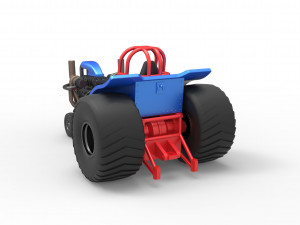 Mini Rod pulling tractor 6 Scale 1 to 25 3D Принт Модель