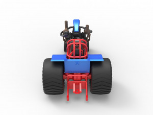 Mini Rod pulling tractor 6 Scale 1 to 25 3D Принт Модель