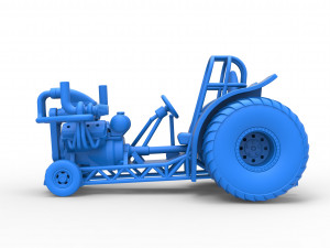 Mini Rod pulling tractor 6 Scale 1 to 25 3D Принт Модель