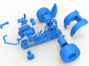 Mini Rod pulling tractor 6 Scale 1 to 25 3D Принт Модель