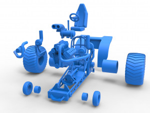 Mini Rod pulling tractor 6 Scale 1 to 25 3D Принт Модель