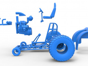 Mini Rod pulling tractor 6 Scale 1 to 25 3D Принт Модель