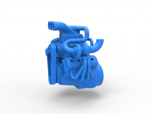 Twin turbo supercharged V8 Engine Version 2 Scale 1 to 25 3D Print Model