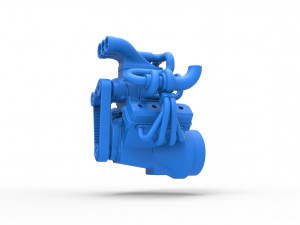 Twin turbo supercharged V8 Engine Version 2 Scale 1 to 25 3D Baskı Modeli