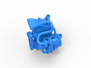 Twin turbo supercharged V8 Engine Version 2 Scale 1 to 25 3D Baskı Modeli