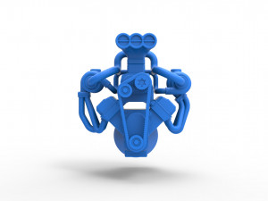 Twin turbo supercharged V8 Engine Version 2 Scale 1 to 25 3D Baskı Modeli