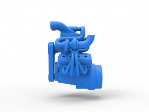 Twin turbo supercharged V8 Engine Version 2 Scale 1 to 25 3D Baskı Modeli