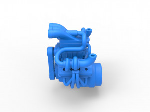 Twin turbo supercharged V8 Engine Version 2 Scale 1 to 25 3D Baskı Modeli