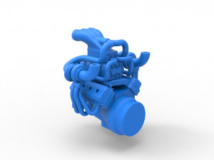 Twin turbo supercharged V8 Engine Version 2 Scale 1 to 25 3D Baskı Modeli