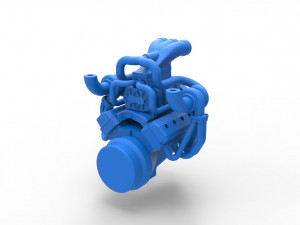 Twin turbo supercharged V8 Engine Version 2 Scale 1 to 25 3D Baskı Modeli