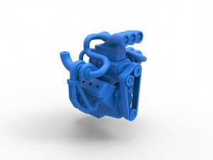 Twin turbo supercharged V8 Engine Version 2 Scale 1 to 25 3D Baskı Modeli