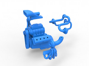 Twin turbo supercharged V8 Engine Version 2 Scale 1 to 25 3D Baskı Modeli