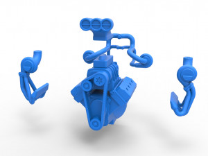 Twin turbo supercharged V8 Engine Version 2 Scale 1 to 25 3D Baskı Modeli
