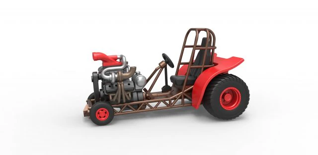 Mini Rod pulling tractor 7 Scale 1 to 25 3D Print Model .c4d .max .obj .3ds .fbx .stl .blend