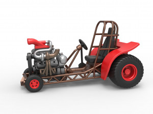 Mini Rod pulling tractor 7 Scale 1 to 25 Modelo de impresión 3D