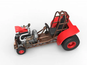 Mini Rod pulling tractor 7 Scale 1 to 25 3D Print Model
