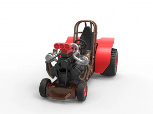 Mini Rod pulling tractor 7 Scale 1 to 25 3D Print Model