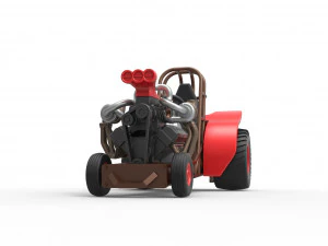 Mini Rod pulling tractor 7 Scale 1 to 25 3D Print Model