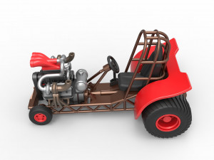 Mini Rod pulling tractor 7 Scale 1 to 25 Model do druku 3D