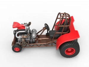 Mini Rod pulling tractor 7 Scale 1 to 25 3D Print Model