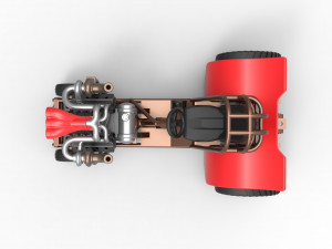 Mini Rod pulling tractor 7 Scale 1 to 25 Model do druku 3D