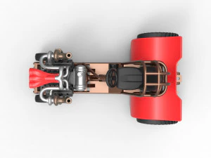 Mini Rod pulling tractor 7 Scale 1 to 25 3D Print Model