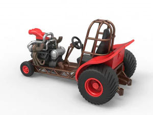 Mini Rod pulling tractor 7 Scale 1 to 25 3D Print Model