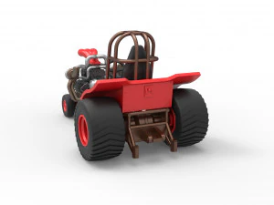 Mini Rod pulling tractor 7 Scale 1 to 25 3D Print Model