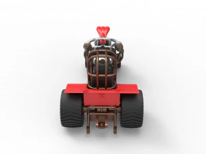 Mini Rod pulling tractor 7 Scale 1 to 25 3D Print Model