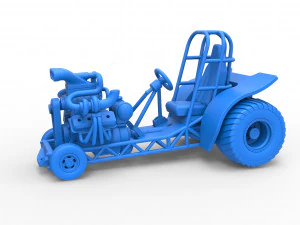 Mini Rod pulling tractor 7 Scale 1 to 25 3D Print Model