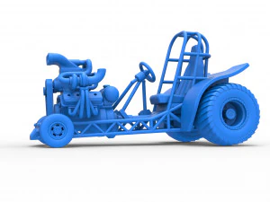 Mini Rod pulling tractor 7 Scale 1 to 25 3D Print Model