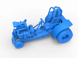 Mini Rod pulling tractor 7 Scale 1 to 25 3D Print Model