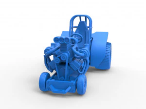 Mini Rod pulling tractor 7 Scale 1 to 25 3D Print Model