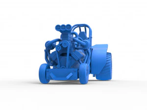 Mini Rod pulling tractor 7 Scale 1 to 25 3D Print Model